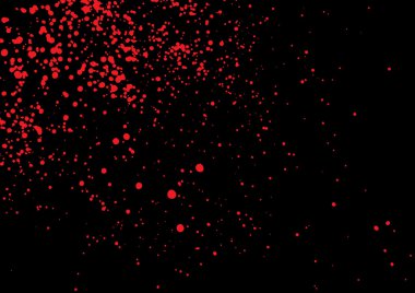 Vector splatter of blood in red color on black background.