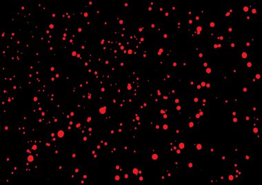 Vector splatter of blood in red color on black background.