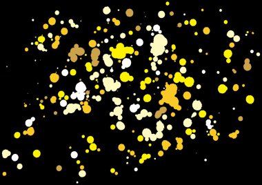 Sprey boyadan yapılmış siyah arka plan üzerinde altın parıltılı patlama. 