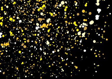 Sprey boyadan yapılmış siyah arka plan üzerinde altın parıltılı patlama. 