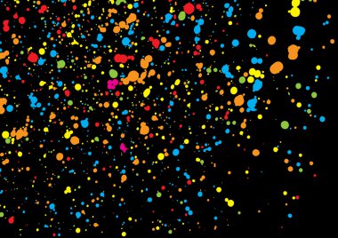 Siyah arka plan üzerine izole renkli konfeti.