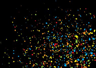 Siyah arka plan üzerine izole renkli konfeti.