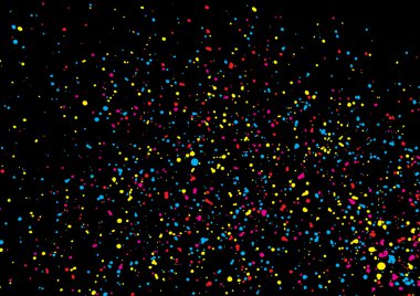 Siyah arka plan üzerine izole renkli konfeti.