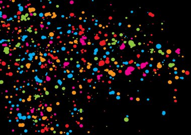 Renk splash illüstrasyon siyah arka plan üzerine.