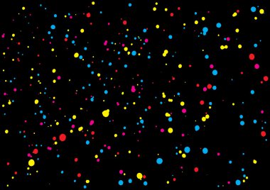 Background with many falling tiny round random confetti, glitter.