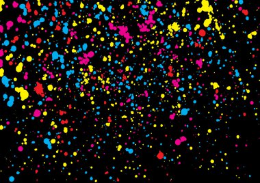 Siyah arka plan üzerine izole renkli konfeti.