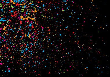 Siyah arka plan üzerine izole renkli konfeti.