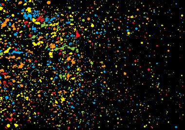 Siyah arka plan üzerine izole renkli konfeti.