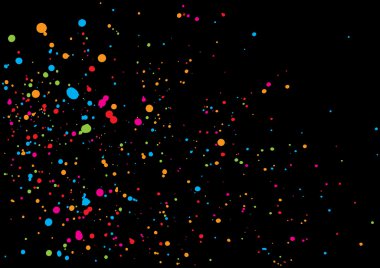 Siyah arka plan üzerine izole renkli konfeti.