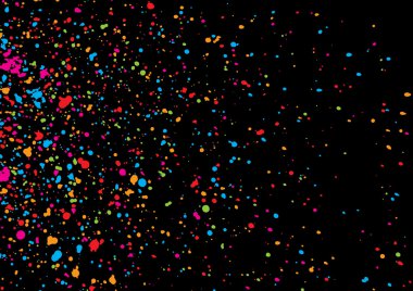 Siyah arka plan üzerine izole renkli konfeti.