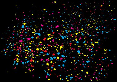 Siyah arka plan üzerine izole renkli konfeti.