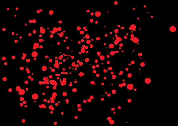 Vector splatter of blood in red color on black background. — 스톡 벡터