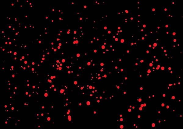 Vector splatter of blood in red color on black background. — Stock Vector