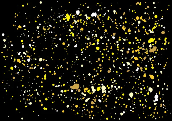 Gold glitter explosion on black background. Golden festive blow — Stok Vektör