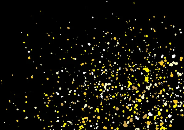 Gold glitter explosion on black background. Golden festive blow — 图库矢量图片