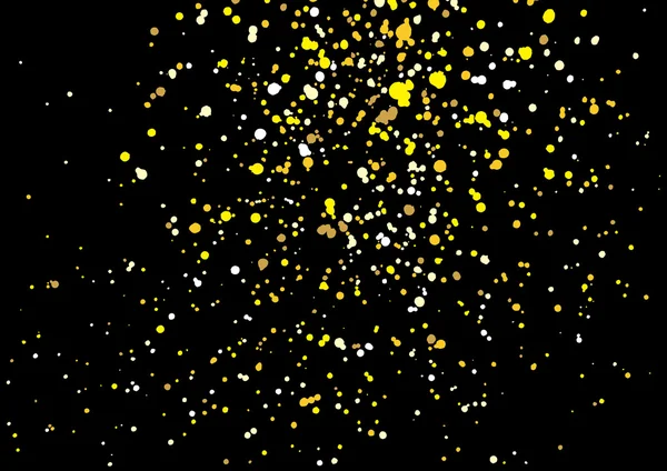 Imitation of gold glitter explosion on black background — Stockvector