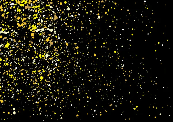 Gold glitter explosion on black background. Golden festive blow — 图库矢量图片