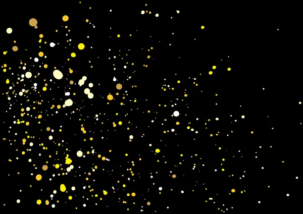 Explosion de paillettes d'or sur fond noir. Coup festif doré — Image vectorielle