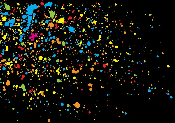 Confettis colorés isolés sur fond noir . — Image vectorielle