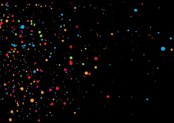 Confettis colorés isolés sur fond noir . — Image vectorielle