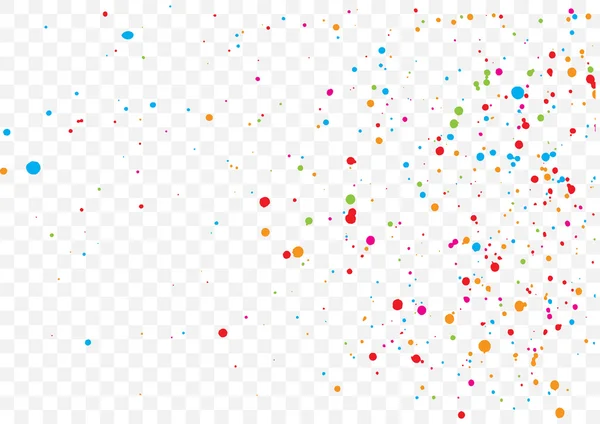 Transparent background with many falling tiny round confetti — ストックベクタ