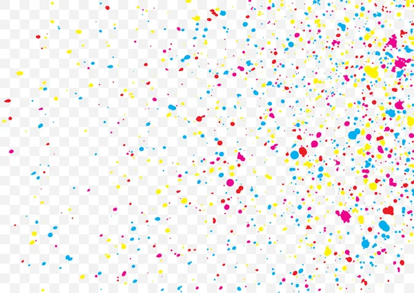 Transparent background with many falling tiny round confetti — ストックベクタ