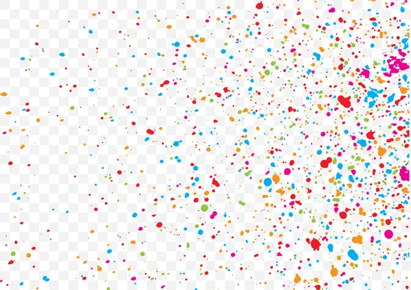 Transparent background with many falling tiny round confetti — Stockvector