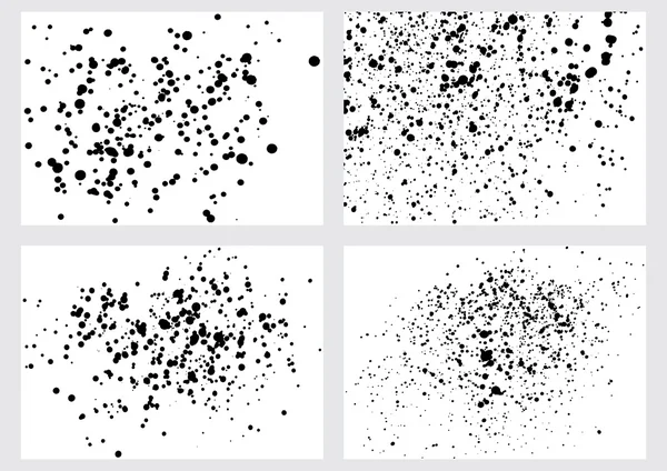 Conjunto de grunge granulado negro textura abstracta sobre un fondo blanco — Archivo Imágenes Vectoriales