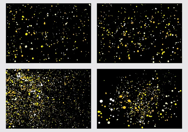 Altın parıltı patlama siyah arka plan üzerine ayarla — Stok Vektör