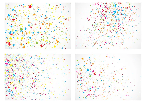 Set di illustrazioni astratte a spruzzo di colore su sfondo bianco . — Vettoriale Stock