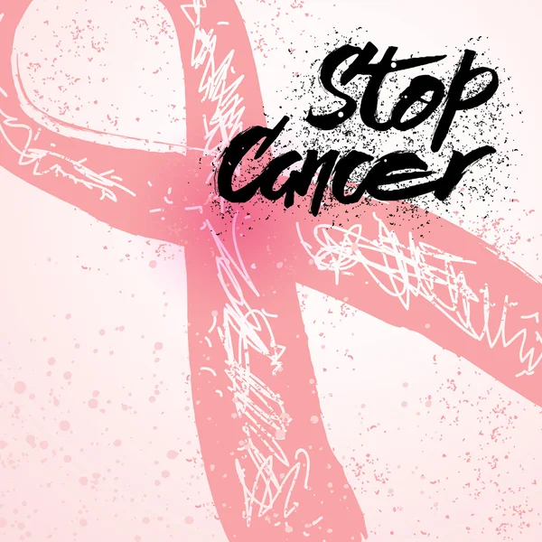 Stop Cancer hand drawn lettering — Stockvector