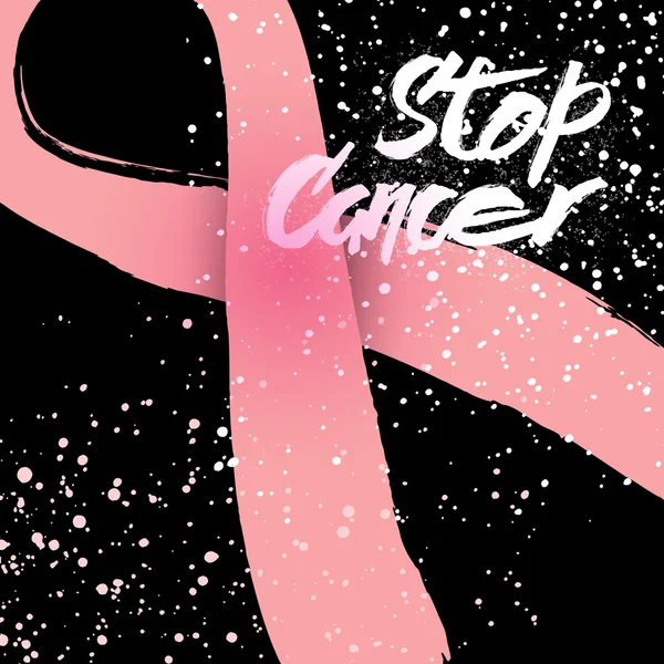 Stop Cancer letras desenhadas à mão —  Vetores de Stock