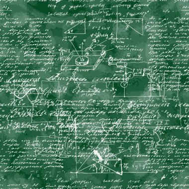 Seamless pattern of mathematical operation and equation, endless arithmetic pattern.