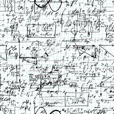 Seamless pattern of mathematical operation and equation, endless arithmetic pattern