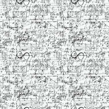 Seamless pattern of mathematical operation and equation, endless arithmetic pattern