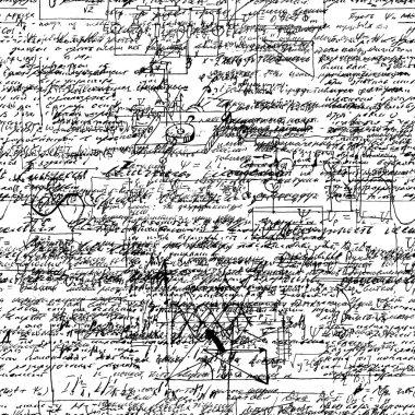 Seamless pattern of geometry, math, physics, electronic engineering subjects.