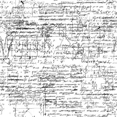Seamless pattern of geometry, math, physics, electronic engineering subjects.