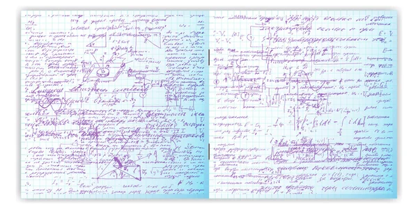 Seamless pattern, handwriting text. Calligraphy text on a grid copybook paper. — Wektor stockowy