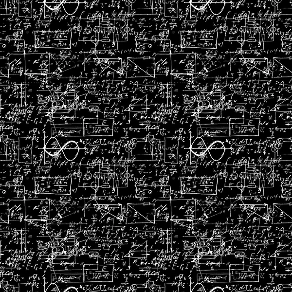 Seamless pattern of geometry, math, physics, electronic engineering subjects. — 스톡 벡터