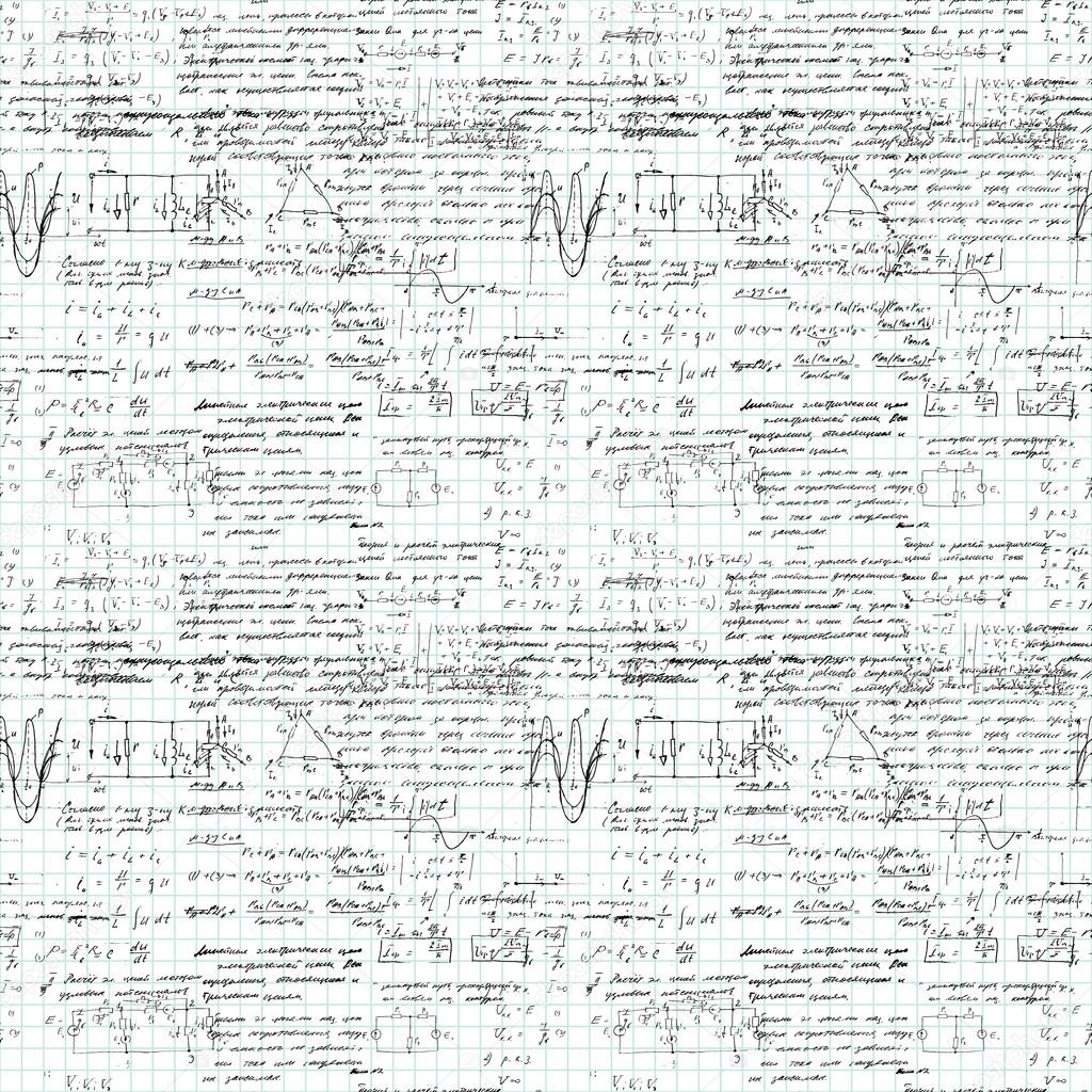 Seamless pattern of mathematical operation and equation, endless arithmetic pattern