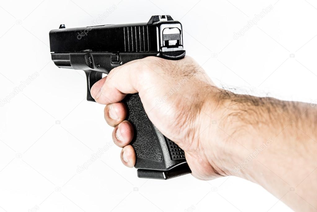 firearm gun in hand 