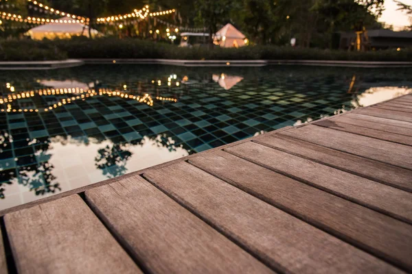 Camping y fiesta en la piscina — Foto de Stock