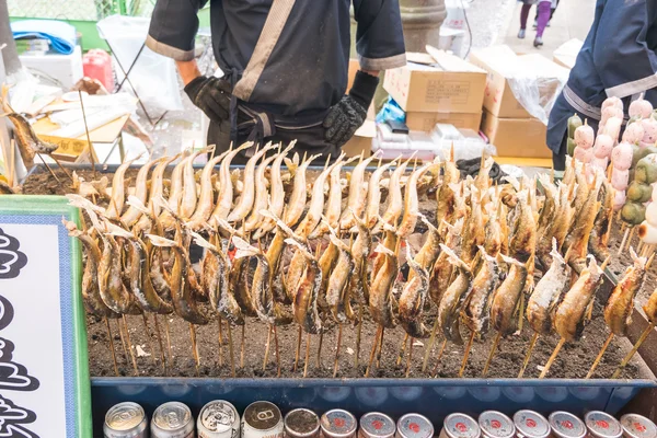 Japanese street food grilled fish — Stock Photo, Image
