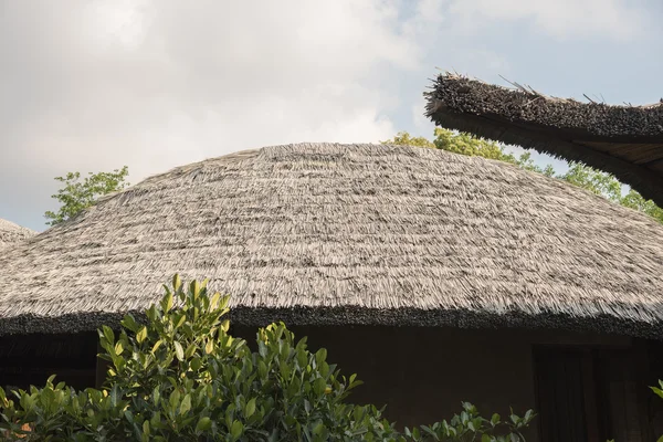 Kalın saman thatched çatı — Stok fotoğraf