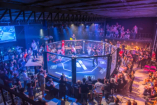 Niewyraźne tło etapu octagon mma walki — Zdjęcie stockowe