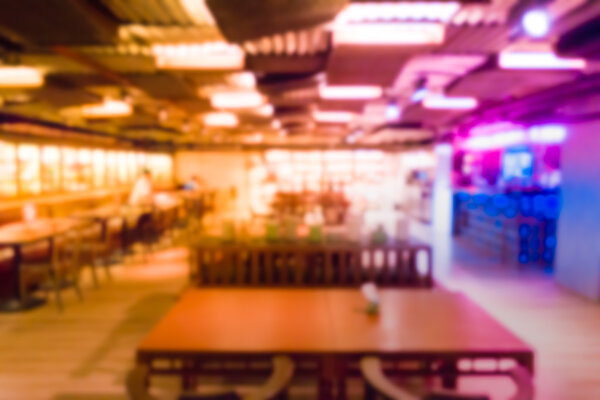 blurred background of cafe interior