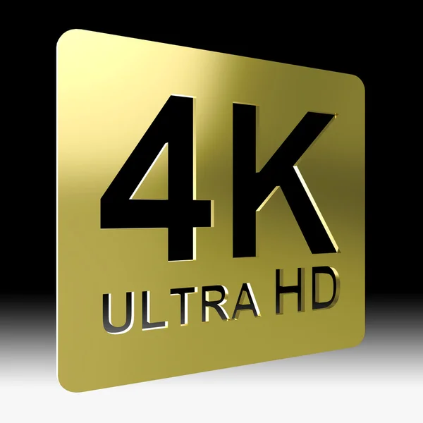 Gold 4k ultra hd Zeichen — Stockfoto