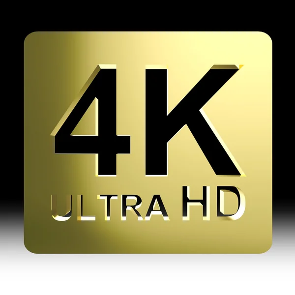 Золотой знак 4K ultra HD — стоковое фото