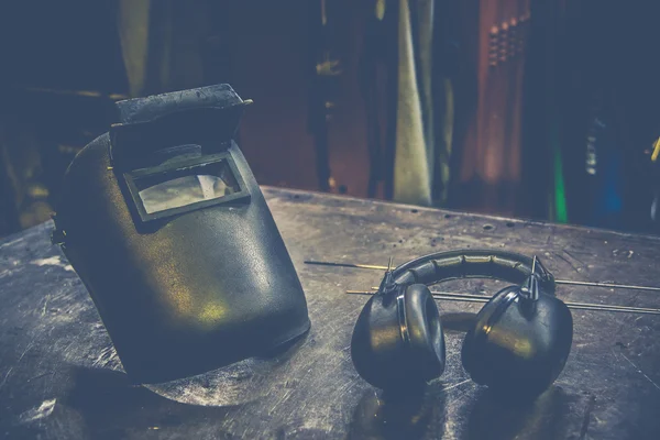 Ασφάλεια μάσκα και ακουστικών — Φωτογραφία Αρχείου