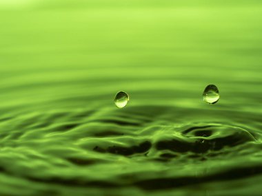 Akvaryuma bir damla su sıçratıyorum. Renkli su damlası